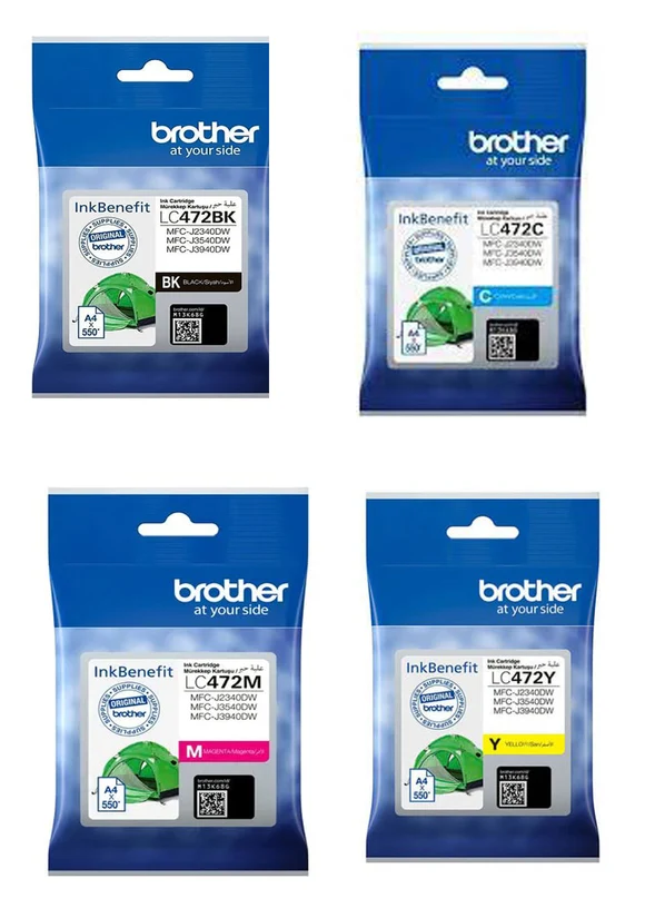 Brother LC472 Standard Cartridges – Black, Cyan, Magenta, Yellow