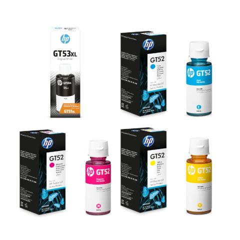 HP GT53XL & GT52 Original Ink Bottle – Black, Cyan, Magenta, Yellow