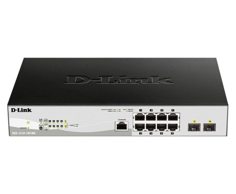 D-Link 8-Port PoE Gigabit Smart Managed Switch (DGS-1210-10P)