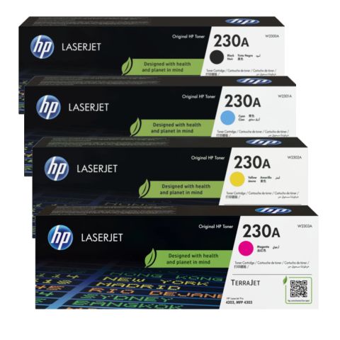HP 230A Original LaserJet Toner Cartridge – Black, Cyan, Magenta, Yellow